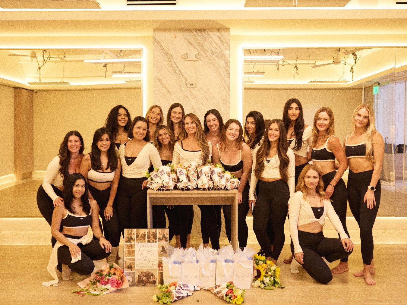 A full Pilates teacher training group together in the studio