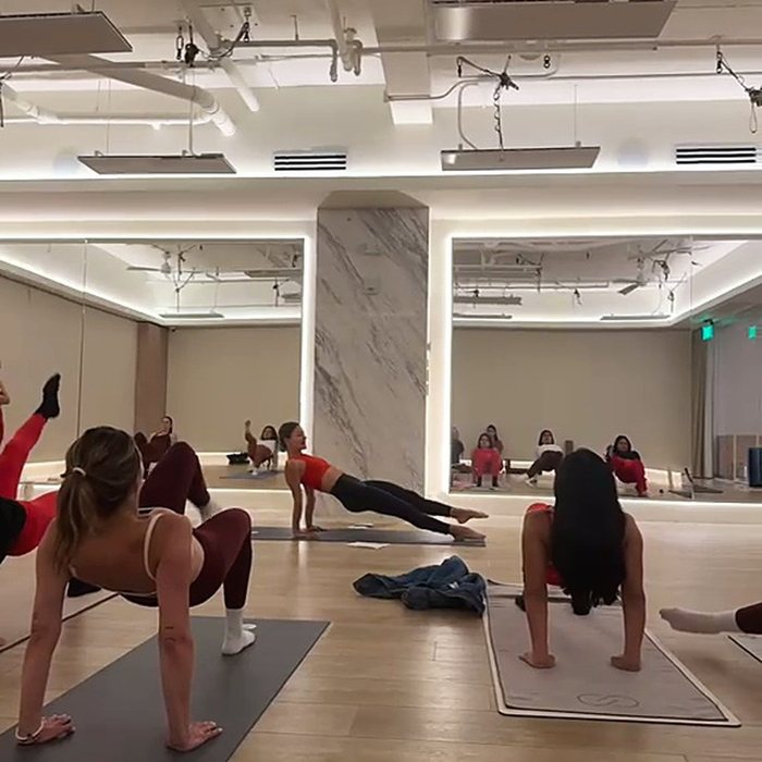 A group class mid-session in the studio